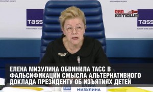 Елена Мизулина обвинила ТАСС в фальсификации смысла Альтернативного доклада Президенту об изъятиях детей